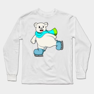 Bear at Ice skating with Ice skates Long Sleeve T-Shirt